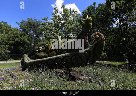 MosaïCanada 150 ist eine gärtnerische Veranstaltung in Gatineau QC Kanada zum 150. Jubiläum der Eidgenossenschaft zu feiern. Stockfoto