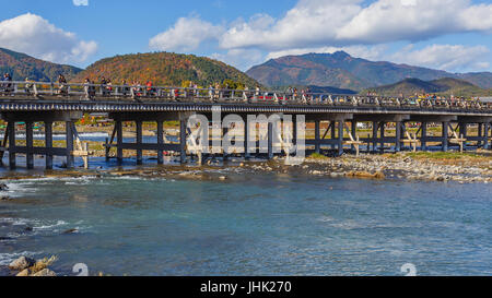 Togetsukyo Bridge in Kyoto, Japan Stockfoto