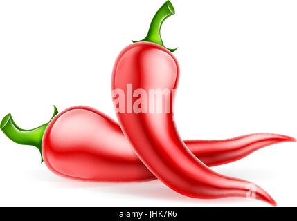 Rote Chili Peppers Illustration Stock Vektor
