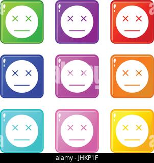 Toten Emoticons 9 Satz Stock Vektor