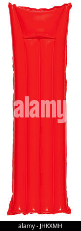 Roten Luft Pool Matratze isoliert auf weiss Stockfoto