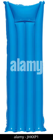 Blaue Luft Pool Matratze isoliert auf weiss Stockfoto