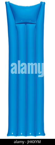 Blaue Luft Pool Matratze isoliert auf weiss Stockfoto