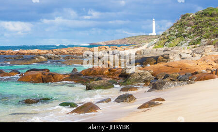 Gewitterwolken am Cape Leeuwin Leuchtturm, an der südwestlichen Spitze von Australien. Stockfoto