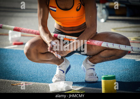 Bydgoszcz. 13. Juli 2017. Ein Athlet beteiligt sich an den U23-Europameisterschaften im polnischen Bydgoszcz am 13. Juli 2017. Bildnachweis: Jaap Aires/Xinhua/Alamy Live-Nachrichten Stockfoto