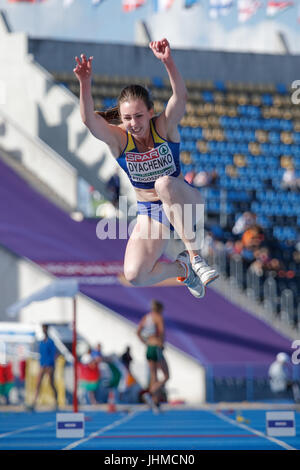 Bydgoszcz. 13. Juli 2017. Ein Athlet beteiligt sich an den U23-Europameisterschaften im polnischen Bydgoszcz am 13. Juli 2017. Bildnachweis: Jaap Aires/Xinhua/Alamy Live-Nachrichten Stockfoto