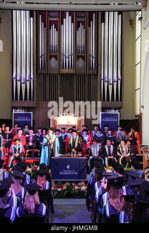 Huddersfield, UK. 14. Juli 2017. Herr David Blunkett, ehemaliger Innenminister und Arbeits-Wartungstafel für Sheffield Brightside erhielt Ehrendoktorwürde von der University of Huddersfield. Bildnachweis: Stefan Kusinski/Alamy Live-Nachrichten Stockfoto