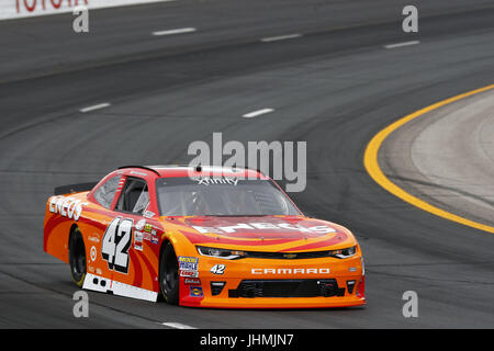 Loudon, NH, USA. 14. Juli 2017. 14. Juli 2017 - Loudon, NH, USA: Kyle Larson (42) nimmt auf die Spur zu üben für die Overton 200 auf dem New Hampshire Motor Speedway in Loudon, NH. Bildnachweis: Justin R. Noe Asp Inc/ASP/ZUMA Draht/Alamy Live-Nachrichten Stockfoto