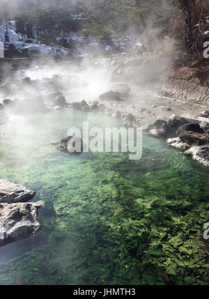 Natürlichen heißen Quellen in Kusatsu Onsen, Japan Stockfoto