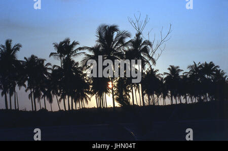 Sonnenuntergang; Santa Cruz de Cabralia; Bahia; Brazilien Stockfoto