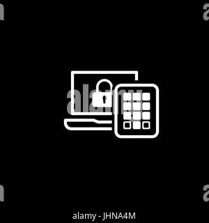 Symbol der sicheren Zugriff. Flaches Design. Stock Vektor