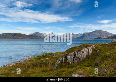 Schöne Sommaroy Insel, Tromsø, Norwegen, Skandinavien, selektiven Fokus Stockfoto