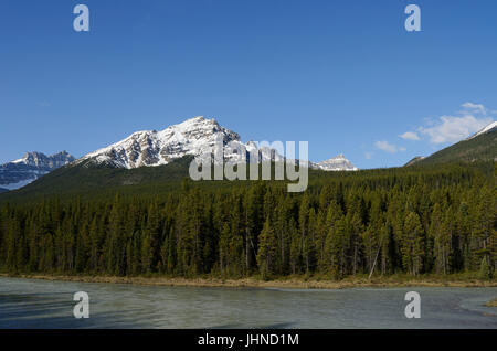 Sunwapta River, Icefields Parkway, Jasper Nationalpark, Alberta, Kanada | Sunwapta River, Icefields Parkway, Jasper Nationalpark, Alberta, Canada Stockfoto