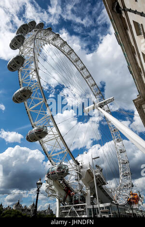 London Eye Ferris Wheel, London, England, Vereinigtes Königreich Stockfoto