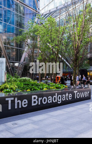 Der Broadgate Tower ist ein Wolkenkratzer in Londons wichtigsten Finanzviertel, die City of London, England, UK Stockfoto