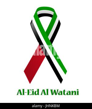 Al-Eid-Al-Watani. Nationalfeiertag der VAE. Nationaler Feiertag. Farbigen Band. Vektor-illustration Stock Vektor
