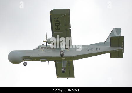 Britten-Norman BN-2 t Islander-ASTOR G-DLRA Ankunft in RAF Fairford vor RIAT 2017 Stockfoto