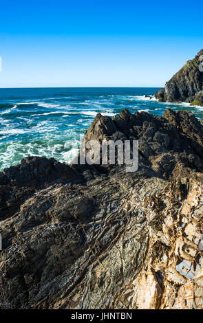 Dramatische Landschaft am östlichsten Punkt Australiens an Cape Byron Bay, Queensland, Australien. Stockfoto