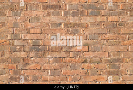 Wirklich perfekte nahtlose Ziegel Wand Muster Hintergrund.  Leicht entsättigt, optimal für Graffiti-Mock-up. Stockfoto