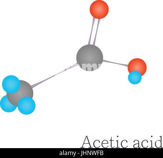 Essigsäure-3D-Molekül chemische Wissenschaft Stock Vektor