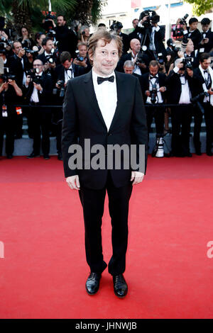 CANNES, Frankreich - 27. Mai: Mathieu Amalric besucht die "Basiert auf eine wahre Geschichte" Premiere während der 70. Cannes Film-Festival am 27. Mai 2017 in Cannes, Stockfoto