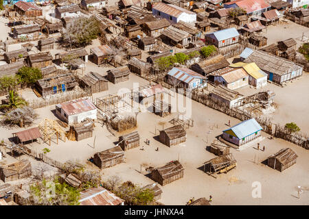 Das Vezo Dorf der Gehalt in südlich von Madagaskar am 25. Oktober 2016 Stockfoto