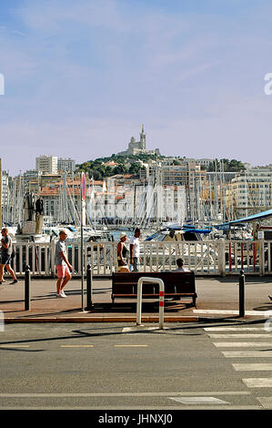 Blick von der Basilique Notre-Dame-de-la-Garde in Marseille, Frankreich, auf 24.09.2015 Stockfoto