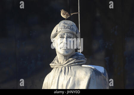 Einer der 19 größer als lebensgroße Edelstahl-Statuen, die einen Kampf gegen Zug auf Streife, Teil des Korean War Veterans Memorial in Wasch- Stockfoto