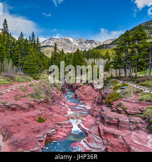 Malerische Ansichten der Red Rock Canyon, Waterton Nationalpark Alberta Kanada Stockfoto