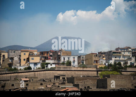 Vesuv und Herculaneum Stockfoto