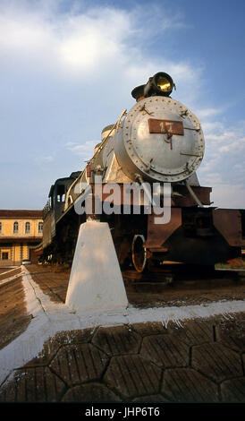 Zug deaktiviert; vorne; Bahnhof; Museum; Guajará-Mirim; Rondônia; Brazilien Stockfoto