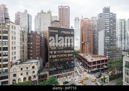 ein Stadtbild des Gebiets von Broadway und 61 street in der upper West Side von manhattan Stockfoto