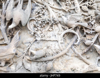 Detail der Steinbildhauerei gefunden im zentralen Park in manhattan Stockfoto