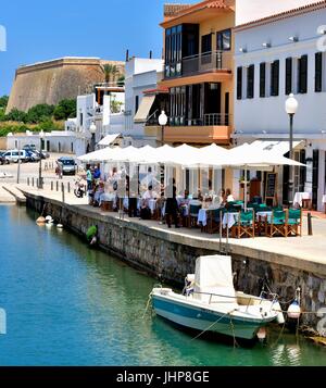 Ciutadella Restaurant außerhalb Minorca Menorca Stockfoto