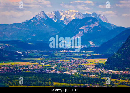 Inn River Valley und Kaisergebirge Ansichtszustand, Tyrol Austria Stockfoto