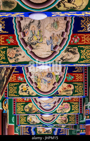 Architektonische Details von Qingyang Tempel in Chengdu, Provinz Sichuan, China Stockfoto