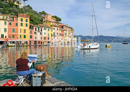 Portofino - Liguarian Hafen Ferienort, Ligurien, Italien Stockfoto