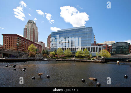 Platz-Wasser-Park in der Innenstadt von Providence, RI Stockfoto