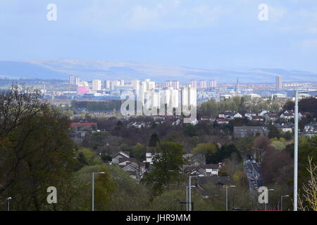 Blick auf Glasgow aus Süd-Ost im Nordwesten Stockfoto