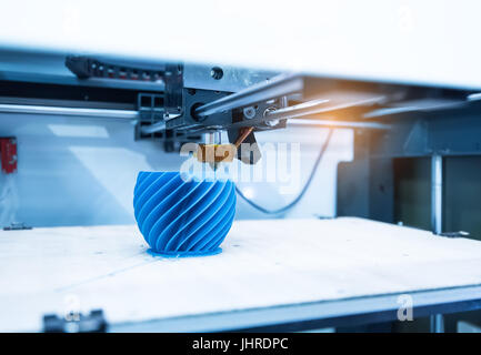 Moderne 3D-Drucker drucken Abbildung Nahaufnahme Makro Stockfoto