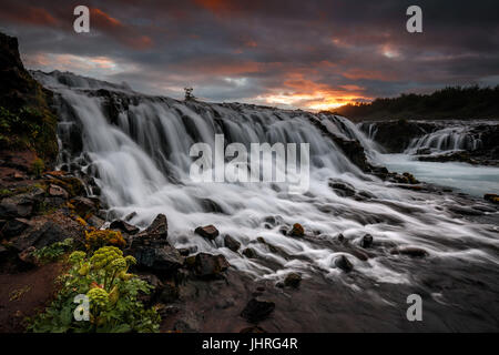 Bruarfoss in Island Stockfoto