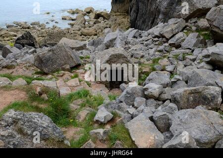 St Govans Well einer der zwei heiligen Brunnen auf dem Gelände des St. Govans Kapelle St Govans Kopf Pembrokeshire Coast National Park Wales Cymru UK GB Stockfoto
