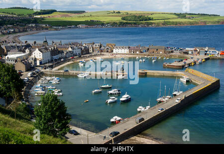 Blick über Hafen von Stonehaven, Aberdeenshire, Schottland. Stockfoto