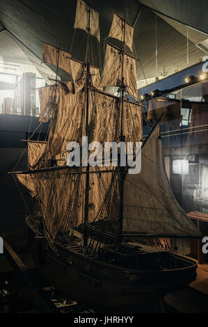 Segelschiff in Santander Maritime Museum, Kantabrien, Spainboats Stockfoto