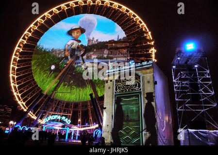 Lichterfest in Lyon (Frankreich) Stockfoto