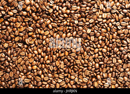 Kaffeebohne Hintergrund. Geröstete Kaffeebohnen Hintergrund. Stockfoto