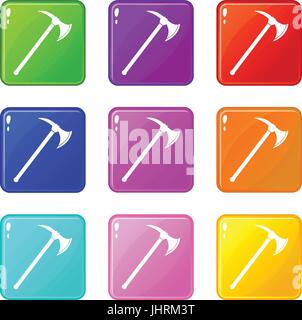 AX Icons 9 Satz Stock Vektor