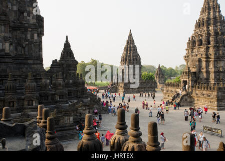 Prambanan des 9. Jahrhunderts hinduistischen Tempel Compound, Yogyakarta Java Indonesien. Stockfoto