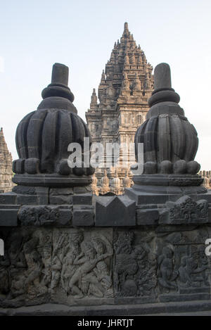 Prambanan des 9. Jahrhunderts hinduistischen Tempel Compound, Yogyakarta Java Indonesien. Stockfoto