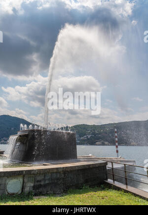 Brunnen am Villa Geno, Como - Italien Stockfoto